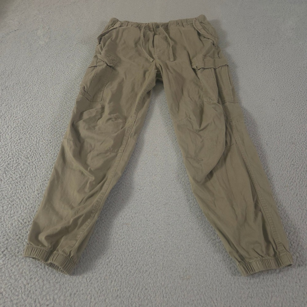 H&M Pants Mens Medium Olive Green Cargo Regular Fit Jogger Tapered Leg Cotton